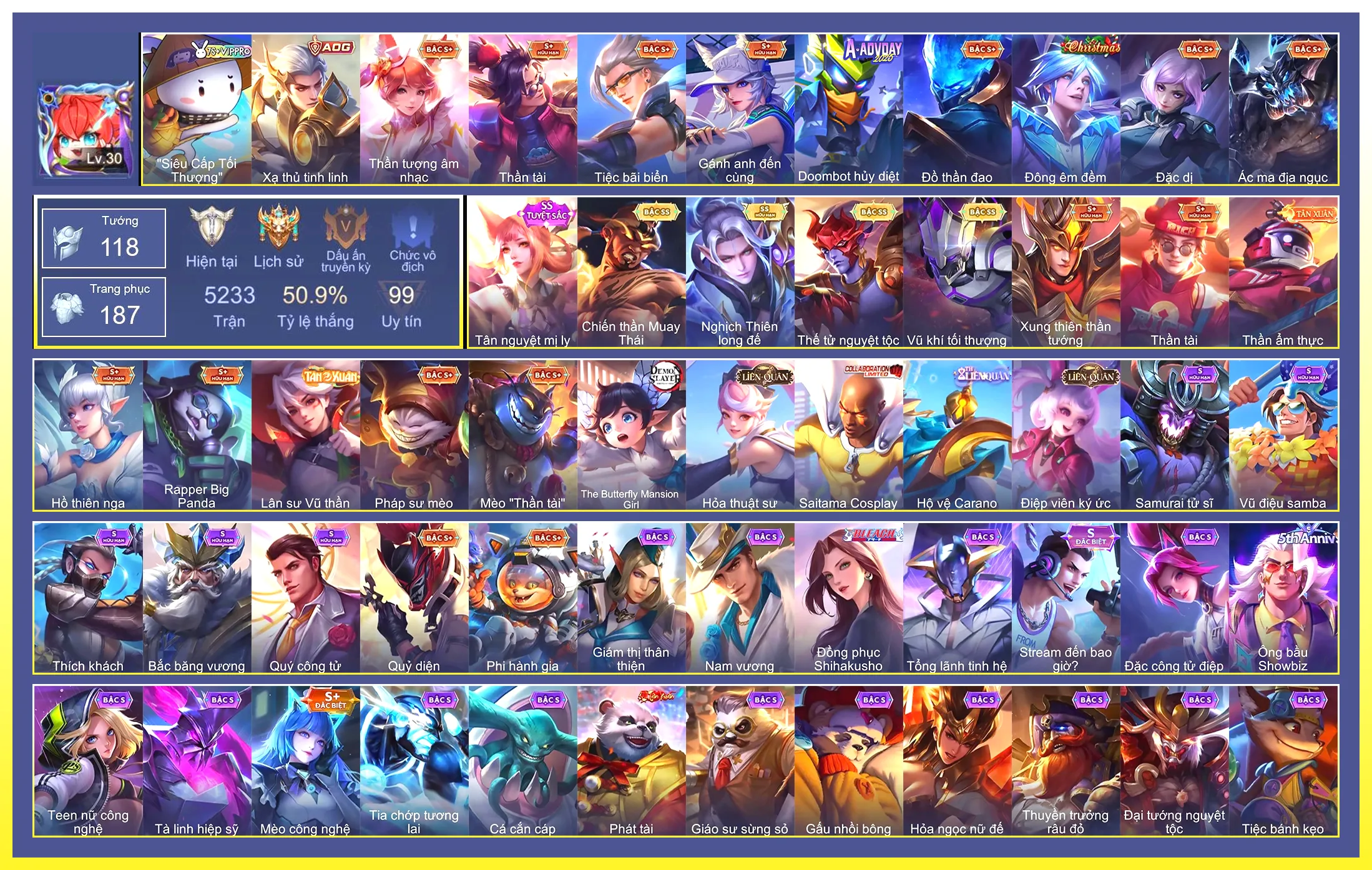 Valhein Vũ khí tối thượng, Yorn Thế Tử Nguyệt Tộc, Raz Chiến thần Muay Thái, Quillen Nghịch thiên long đế, Liliana Tân nguyệt mị ly…