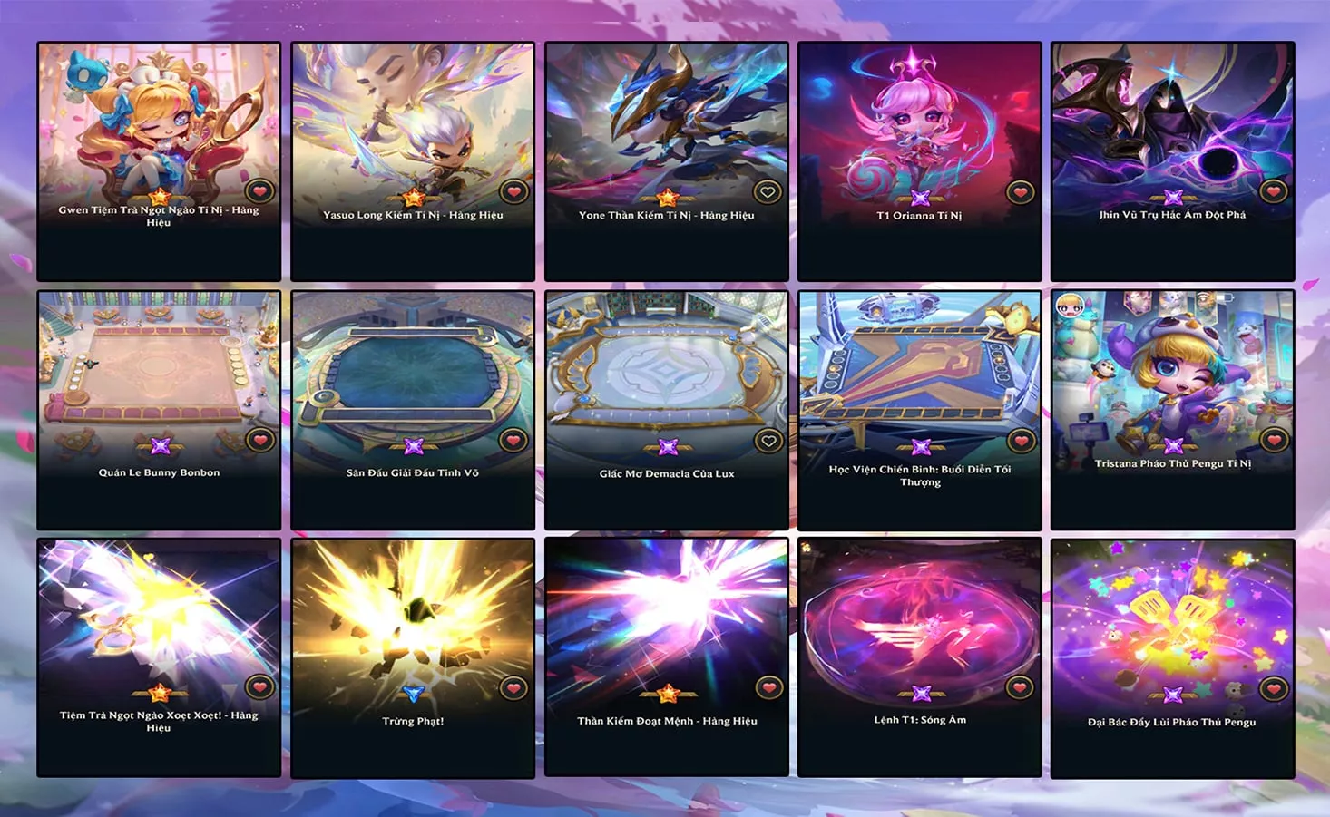 ACC TFT VIP: Combo Gwen Hàng Hiệu, Combo Yone Hàng Hiệu, Combo Yasuo Hàng Hiệu, T1 Orianna, Jhin Vũ Trụ Hắc Ám Đột Phá, Tristana Pháo Thủ Pengu Tí Nị... CÓ GMAIL GỐC