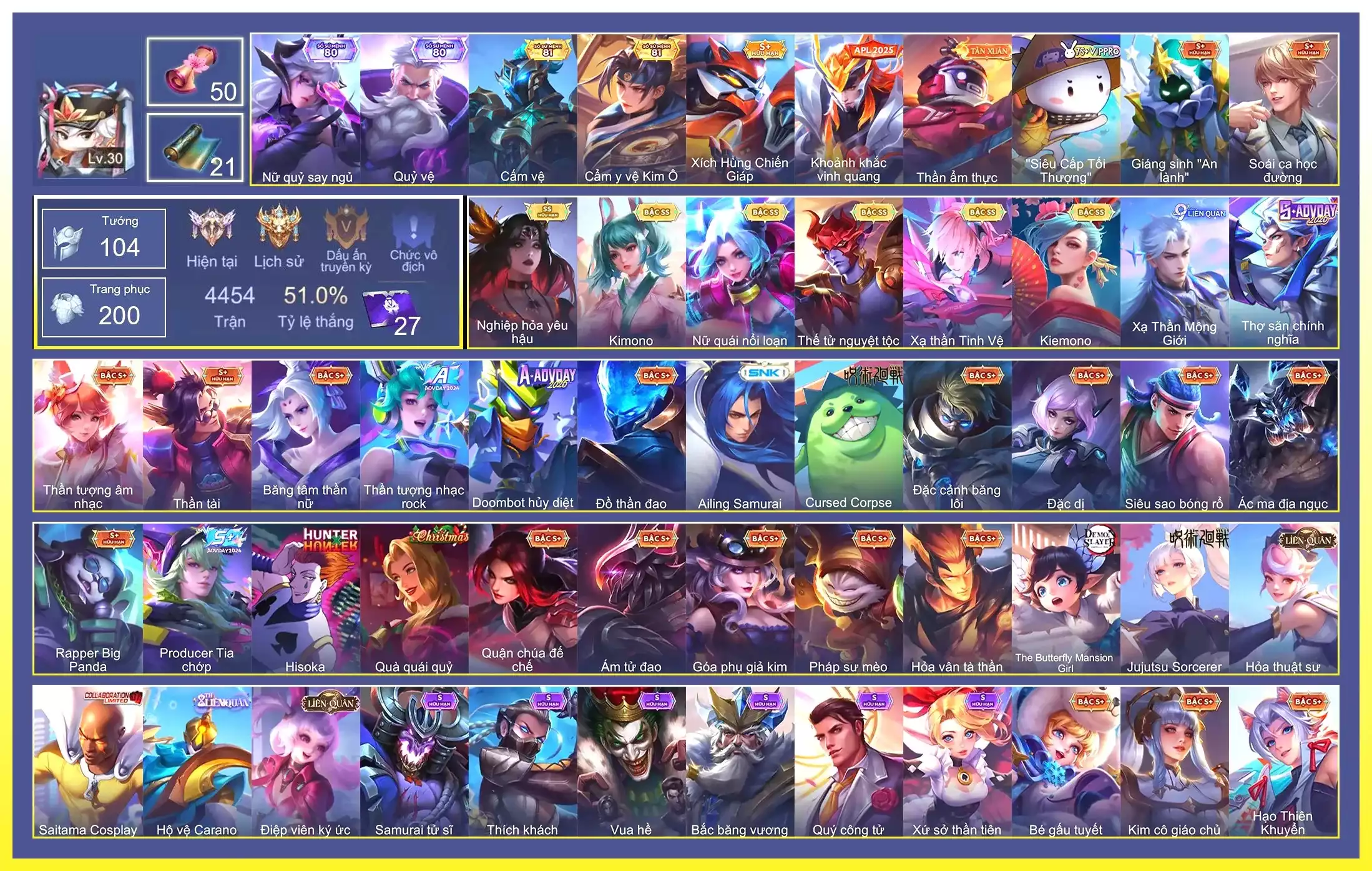 Butterfly Nữ Quái Nổi Loạn, Natalya nghiệp hỏa yêu hậu, Yorn Thế Tử Nguyệt Tộc, Airi Kiemono, Laville Xạ Thần Tinh Vệ, Capheny Kimono…