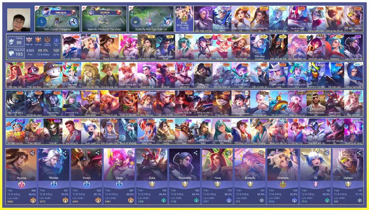 Yorn conan, Ryoma maple, Charlotte hexsword, Murad chí tôn, Ryoma samurai…