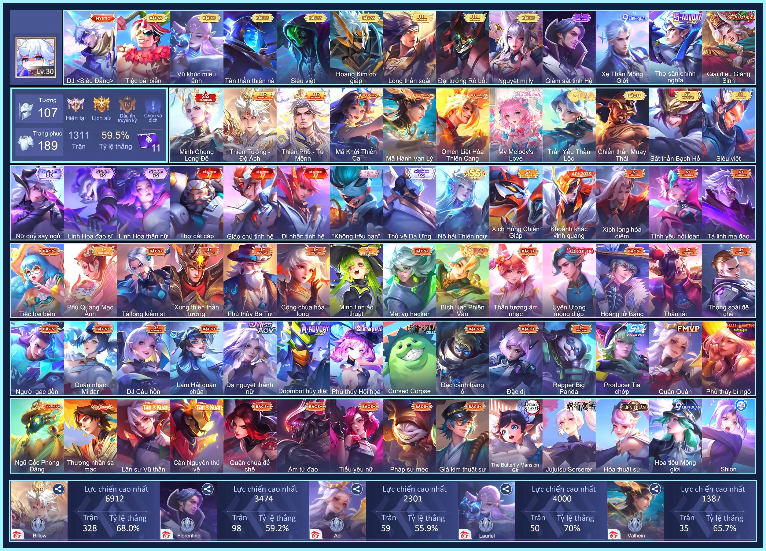 MÁC CHIẾN THẦN, 6 SKIN TẾT, Raz Chiến thần Muay Thái, Raz Siêu việt, Bolt Baron Thiên Phủ - Tư Mệnh, Dolia Mã Khởi Thiên Ca, Triệu Vân Minh Chung Long Đế...