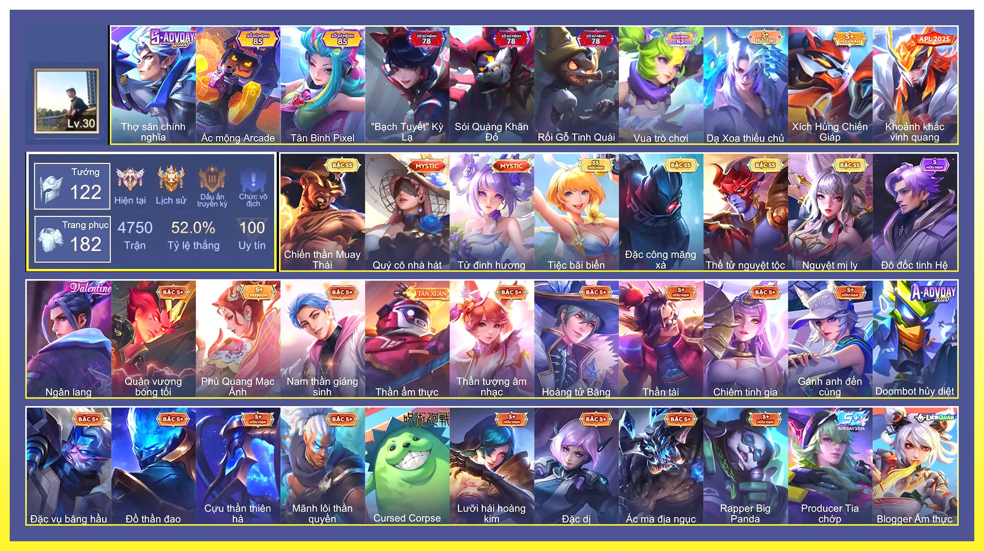 Yorn Thế Tử Nguyệt Tộc, Raz Chiến thần Muay Thái, Liliana Nguyệt mị ly, Violet Tiệc bãi biển, Quillen Đặc công mãng xà…
