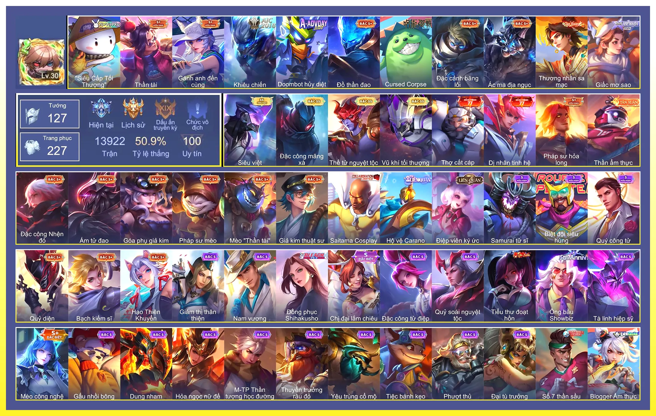 Valhein Vũ khí tối thượng, Yorn Thế Tử Nguyệt Tộc, Zephys Siêu việt, Quillen Đặc công mãng xà…Trắng thông tin không liên kết
