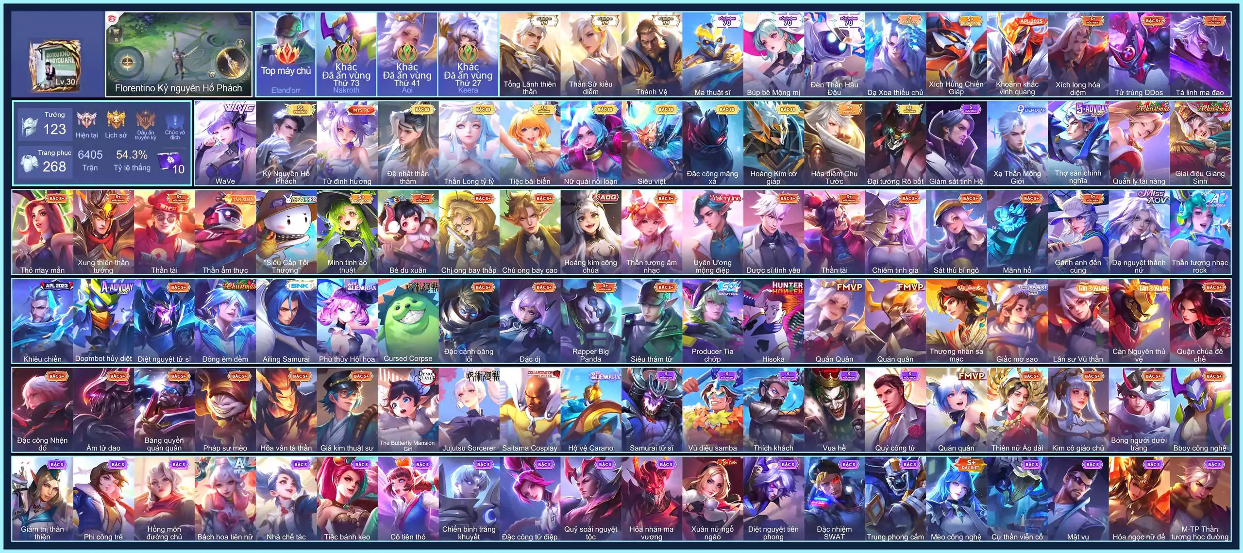 CỤC ĐỎ: Eand, Valhein Đệ nhất thần thám, Butterfly Nữ Quái Nổi Loạn, Violet Tiệc bãi biển, Violet Thần long tỷ tỷ, Maloch Đại Tướng Robot, Ngộ Không Siêu việt, Quillen Đặc công mãng xà, Florentino Kỷ Nguyên Hổ Phách, Sinestrea WaVe, Bijan Hoàng kim cơ giáp...