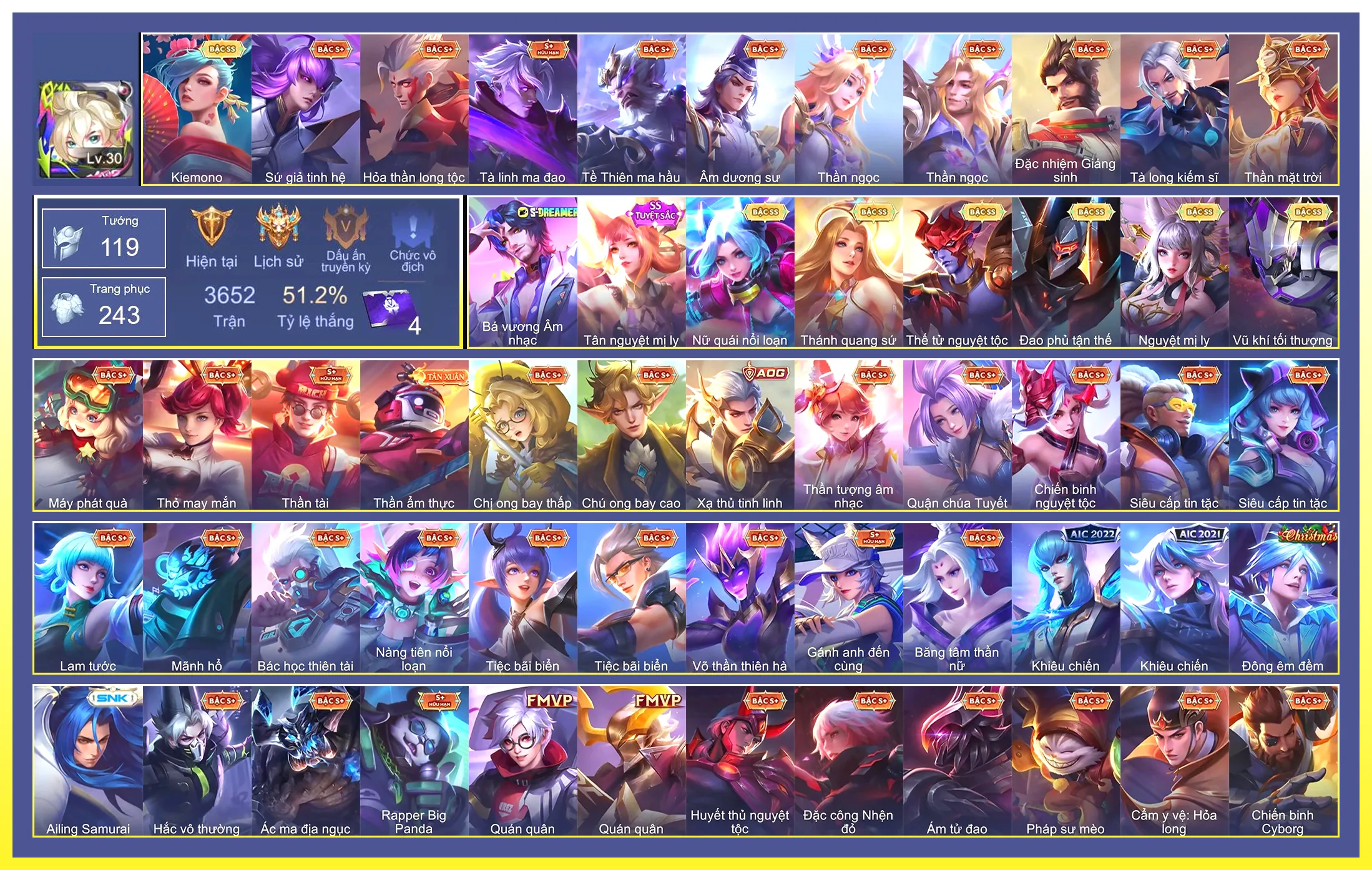 Valhein Vũ khí tối thượng, Butterfly Nữ Quái Nổi Loạn, Airi Kiemono, Yorn Thế Tử Nguyệt Tộc, Liliana Nguyệt mị ly, Liliana Tân nguyệt mị ly, Omen Đao phủ tận thế, Lauriel Thánh quang sứ…