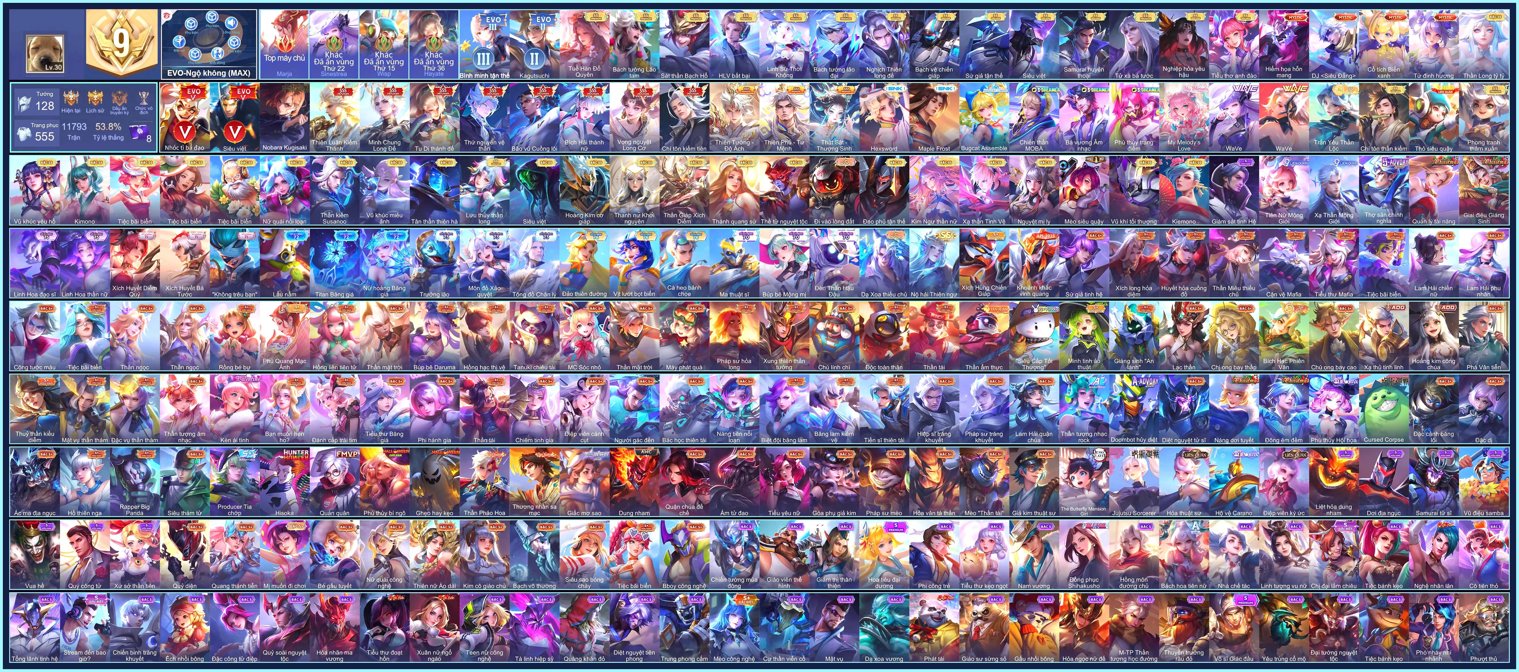(VIP 9) CỤC ĐỎ MARJA, Violet Nobara Kugisaki, Ryoma Maple Frost, Charlotte Hexsword, Triệu Vân Minh Chung Long Đế, Violet Vọng nguyệt Long Cơ, Raz Bão vũ Cuồng lôi, Hayate Tu Di Thánh Đế, Nakroth thứ nguyên vệ thần, Airi Bích hải thánh nữ, Tulen Chí tôn kiếm tiên, Murad Thiên Luân Kiếm Thánh... CHỈ CÀI SDT