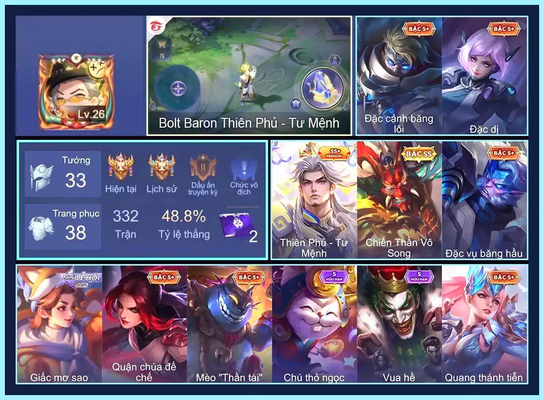 Bolt Baron Thiên Phủ - Tư Mệnh, Triệu Vân Chiến Thần Vô Song...TRẮNG THÔNG TIN