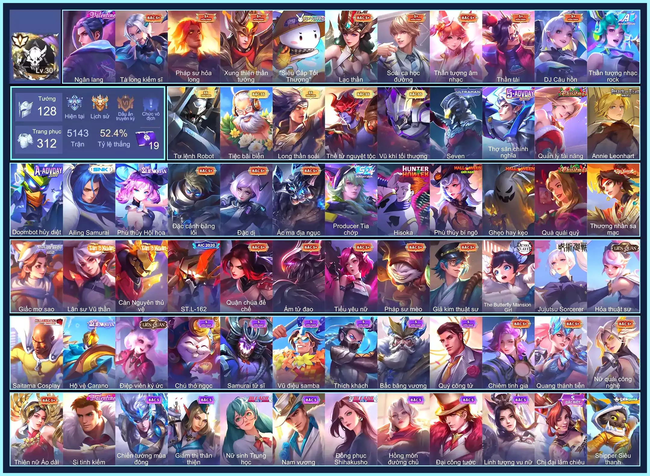 Valhein Vũ khí tối thượng, Yorn Thế Tử Nguyệt Tộc, Yorn Long thần soái, Gildur Tiệc Bãi Biển, Lữ Bố Tư lệnh Robot,..
