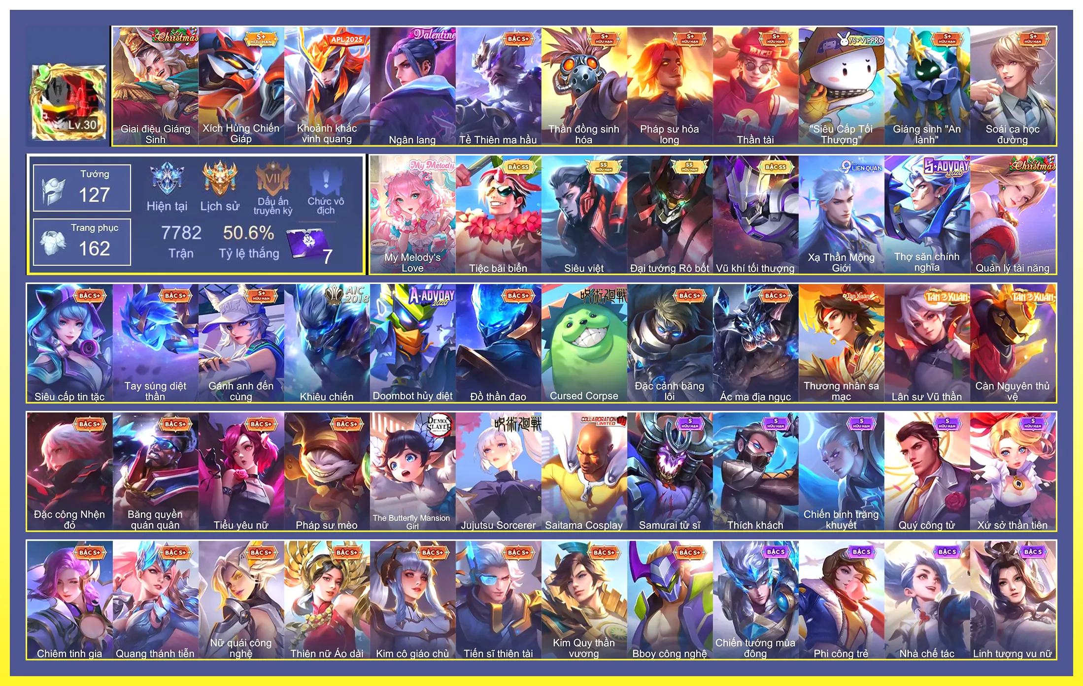 (261Skin)Valhein Vũ khí tối thượng, Maloch Đại Tướng Robot, Lữ Bố Tiệc Bãi Biển, Murad Siêu việt…