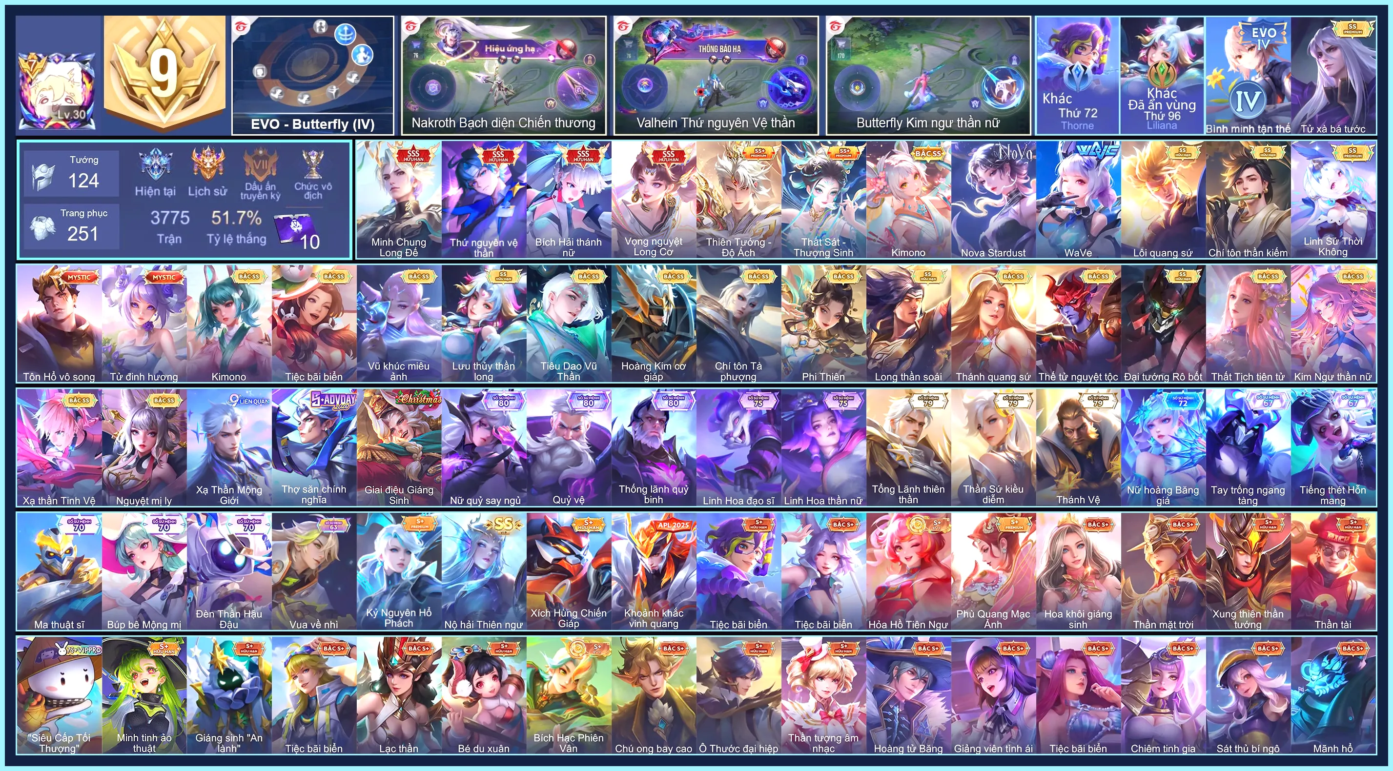 (VIP 9) Sephera NoVa Stardust, Valhein Thứ Nguyên Vệ Thần, Triệu Vân Minh Chung Long Đế, Violet Vọng nguyệt Long Cơ, Airi Bích hải thánh nữ... CHỈ CÀI SDT