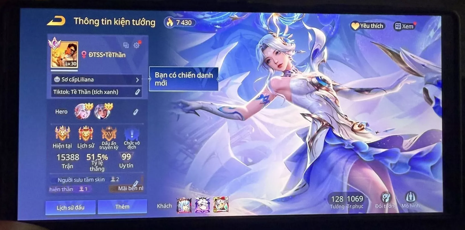 MUA NICK LIÊN QUÂN FULL SKIN, TOP1 BẢNG XẾP HẠNG, ÁC THÁCH ĐẤU, 2 CỤC VÀNG, 27 ẤN CAO THỦ, GỐC GARENA, ĐỔI ĐƯỢC AVATAR... BẢO HÀNH ĐẦY ĐỦ, CÓ GIAO DỊCH TRỰC TIẾP HCM