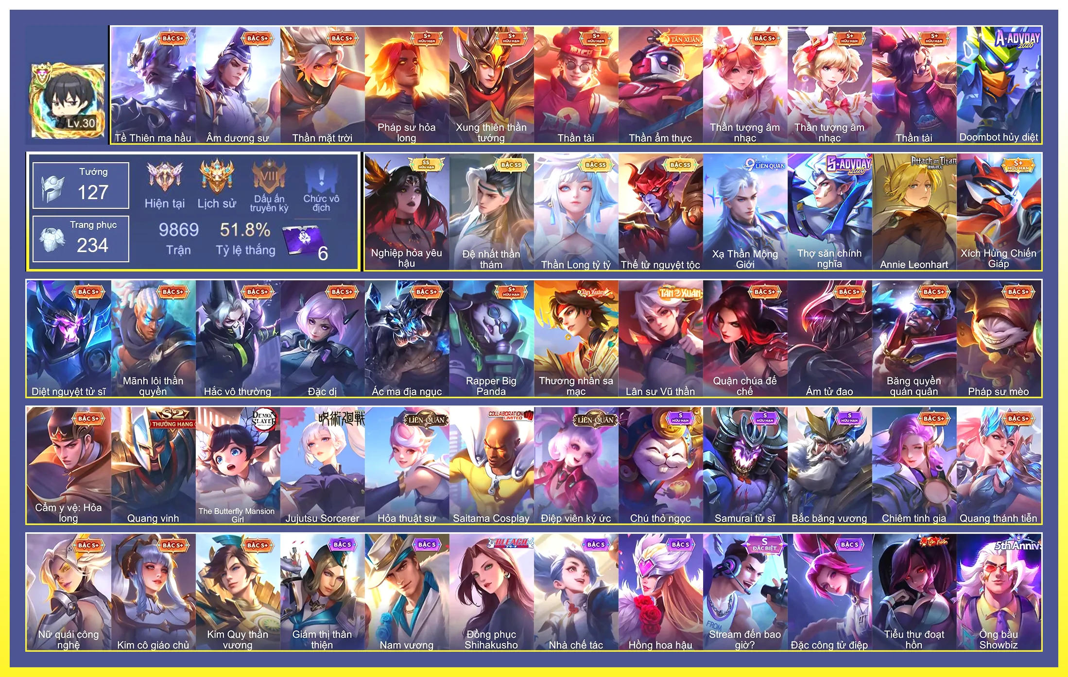 Valhein Đệ nhất thần thám, Yorn Thế Tử Nguyệt Tộc, Violet Thần long tỷ tỷ, Natalya nghiệp hỏa yêu hậu…