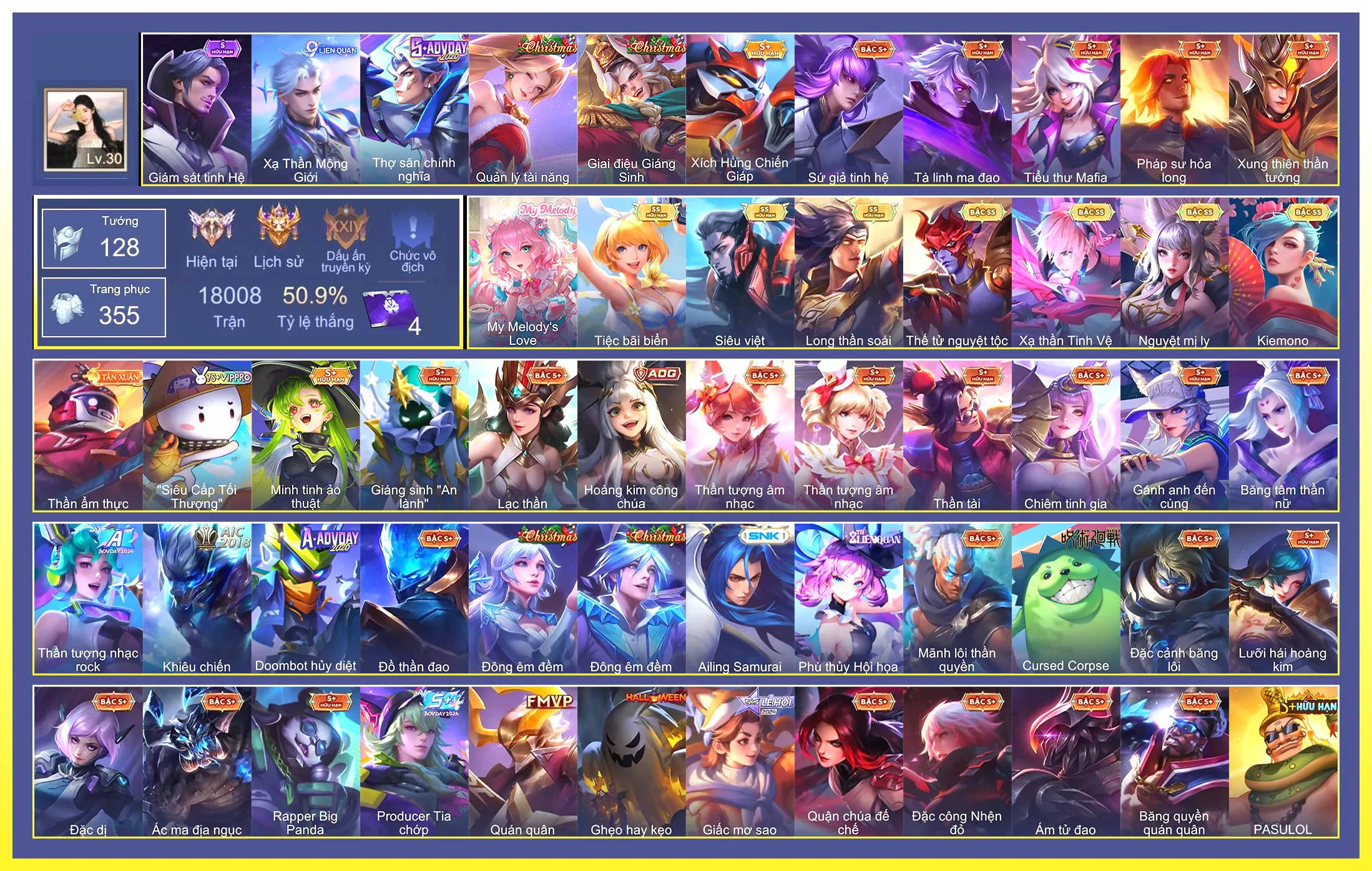 Yorn Thế Tử Nguyệt Tộc, Yorn Long thần soái, Airi Kiemono, Violet Tiệc bãi biển, Murad Siêu việt, Liliana Nguyệt mị ly, Laville Xạ Thần Tinh Vệ…