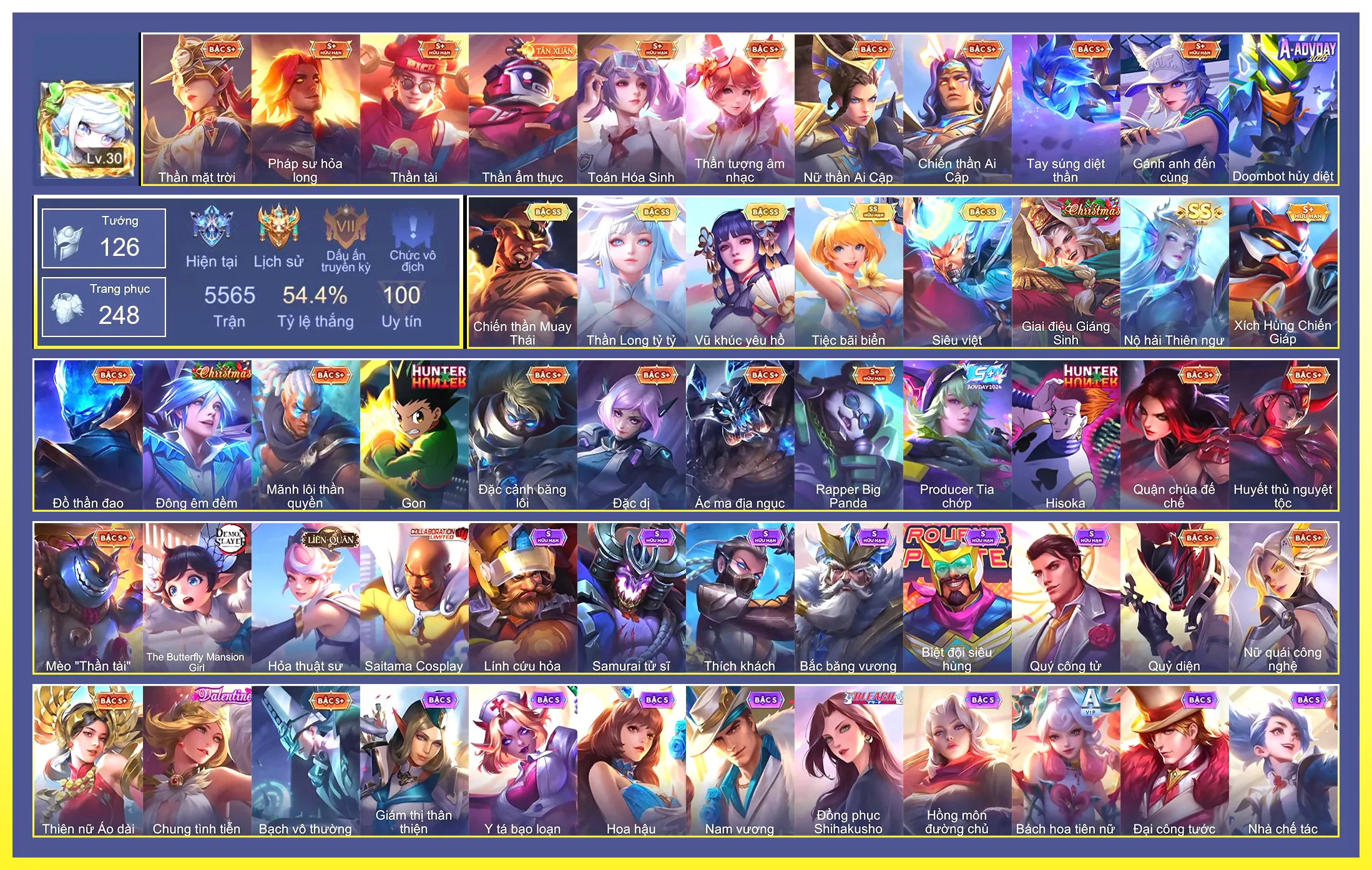 Violet Tiệc bãi biển, Violet Thần long tỷ tỷ, Ilumia Nộ hải Thiên ngư, Raz Chiến thần Muay Thái, Ngộ Không Siêu việt, TelAnnas Vũ khúc yêu hồ…