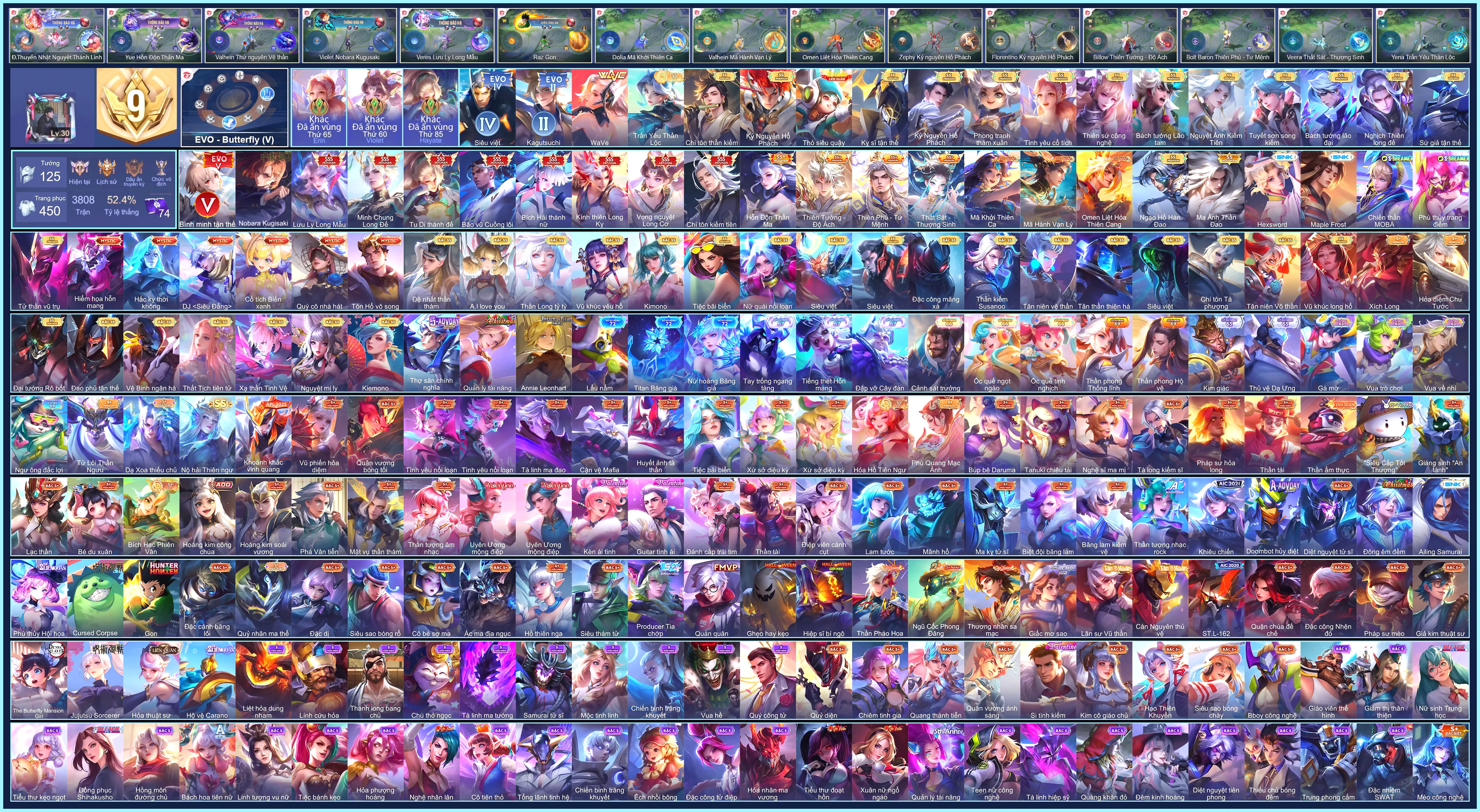 (VIP 9) Violet Nobara Kugisaki, Violet Vọng nguyệt Long Cơ, Triệu Vân Minh Chung Long Đế, Hayate Tu Di Thánh Đế, Raz Bão vũ Cuồng lôi, Tulen Chí tôn kiếm tiên, Veres Lưu ly Long mẫu, Bijan Kình thiên Long Kỵ, Airi Bích hải thánh nữ... CHỈ CÀI SDT