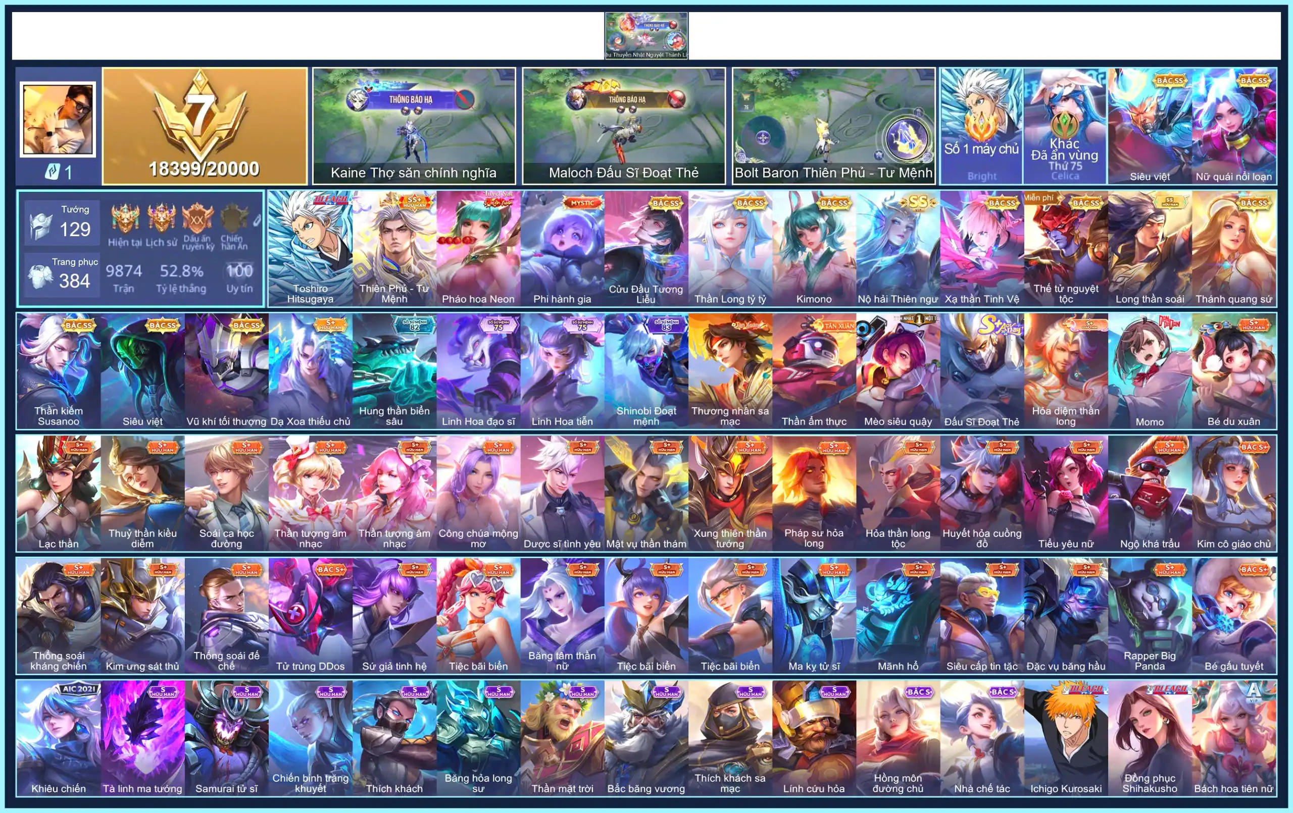 CỤC VÀNG BRIGHT, Bright Toshiro Hitsugaya, Capheny Kimono, Lauriel Thánh quang sứ, Ilumia Nộ hải Thiên ngư, Bolt Baron Thiên Phủ - Tư Mệnh... CHỈ CÀI SDT