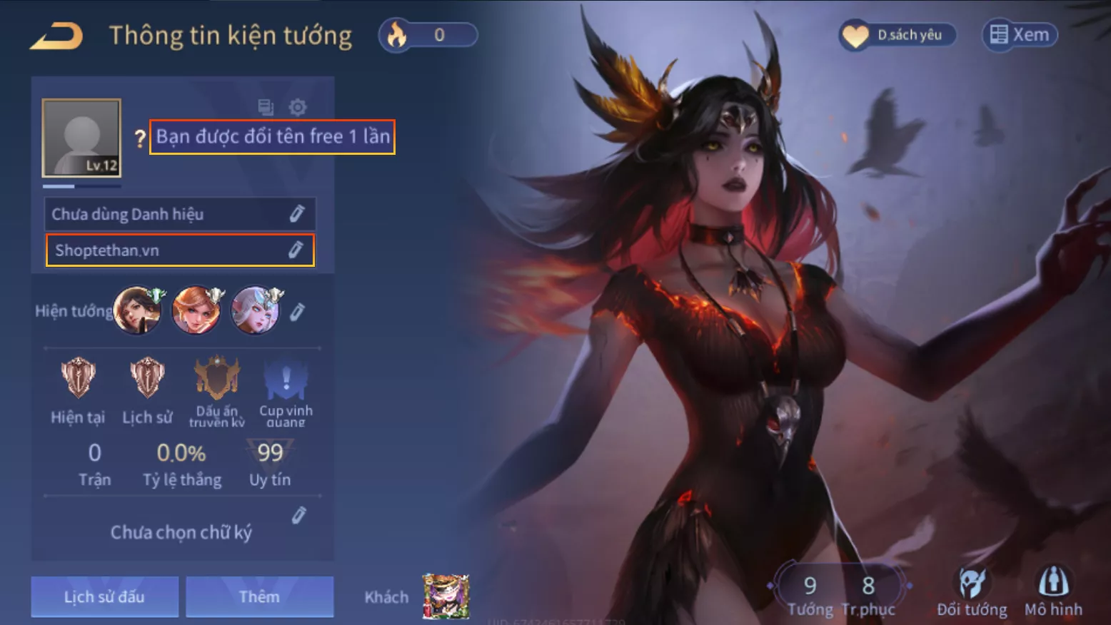 (SUPER SALE) ACC REG: Natalya nghiệp hỏa yêu hậu, sẵn tướng, dư vàng, trắng thông tin