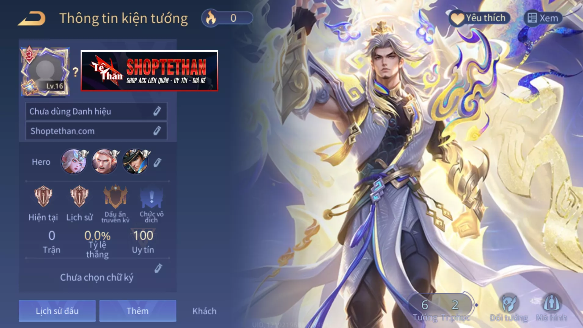 ACC REG: Bolt Baron Thiên Phủ - Tư Mệnh, sẵn tướng, free đổi tên, trắng thông tin... chỉ 47k