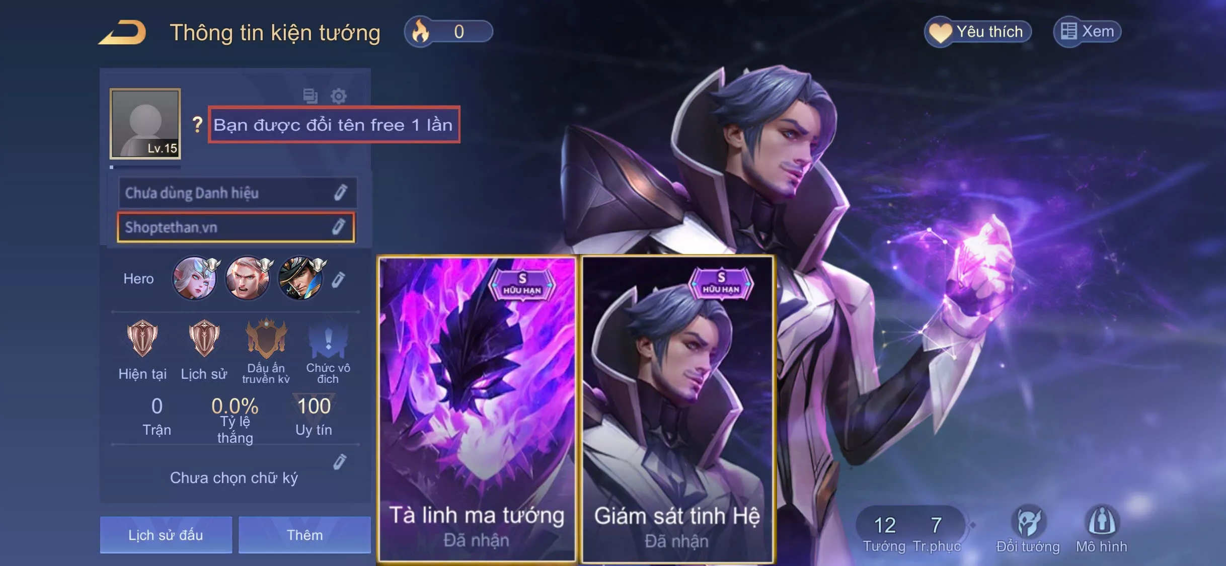 ACC REG/CLONE: Florentino giám sát tinh hệ, Skud tà linh ma tướng.... Free đổi tên, trắng thông tin