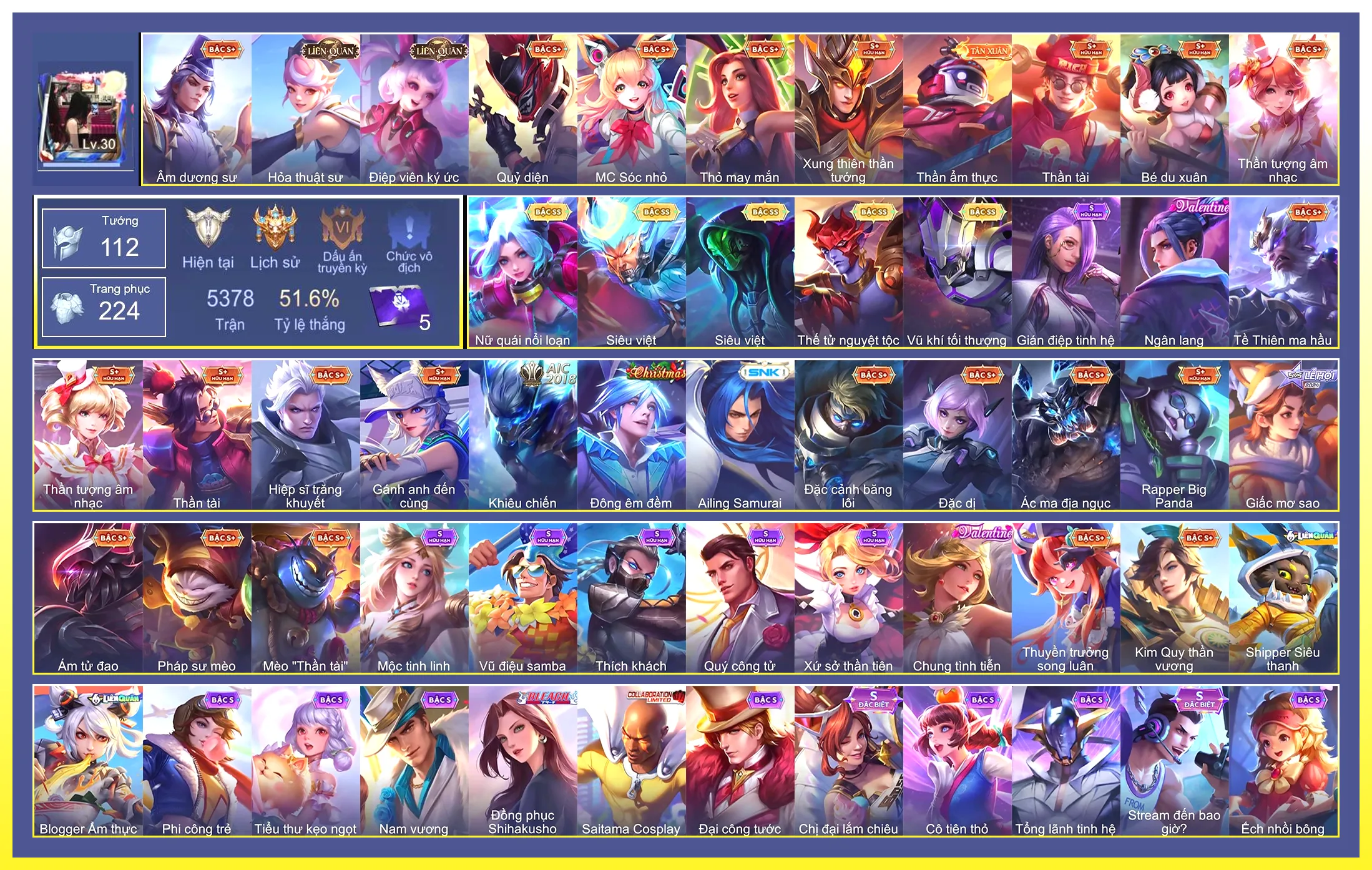 Valhein Vũ khí tối thượng, Butterfly Nữ Quái Nổi Loạn, Ngộ Không Siêu việt, Yorn Thế Tử Nguyệt Tộc, Raz Siêu việt…