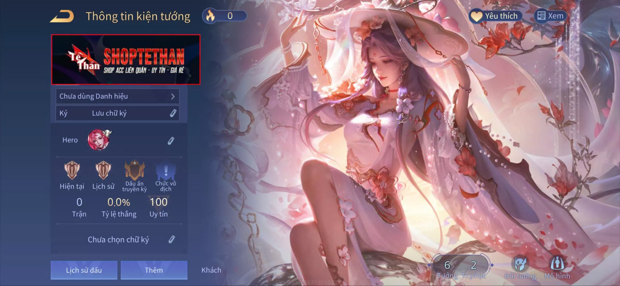 (SALE) ACC REG LIÊN QUÂN: ĐIÊU THUYỀN TUẾ HÀN ĐỖ QUYÊN, sẵn tướng, free đổi tên, trắng thông tin