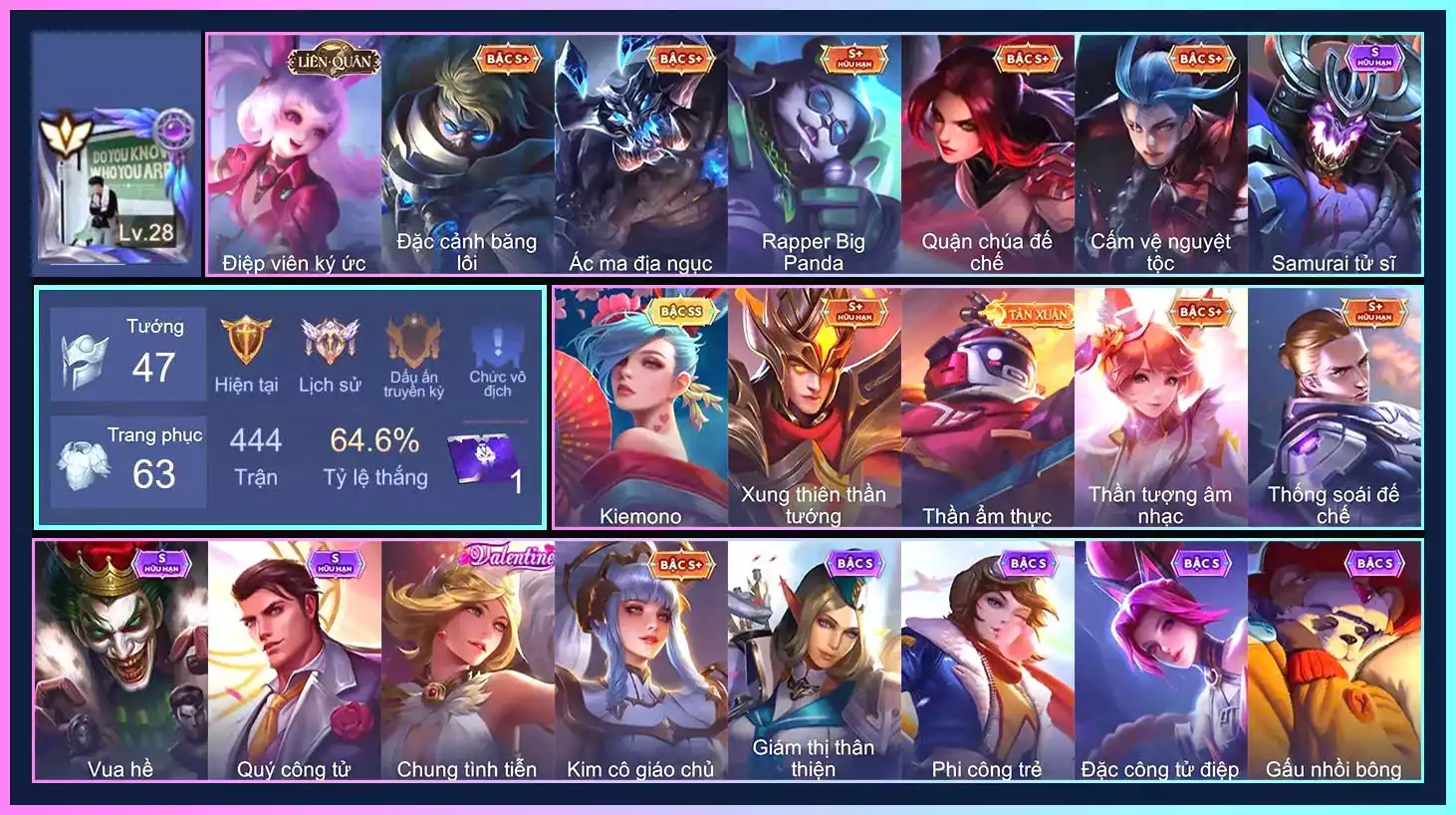 Airi Kiemono, ulen Dạ hội, Slimz Thỏ Thợ Mỏ, Ignis Hỏa Thuật Sư, KilGroth Cảnh Vệ Biển, Ryoma Thợ Săn Tiền Thưởng...TRẮNG THÔNG TIN